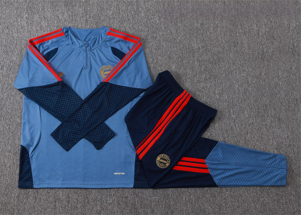 2026-27 Bayern Munich Half Zip Blue Training Suit Adults Or Children