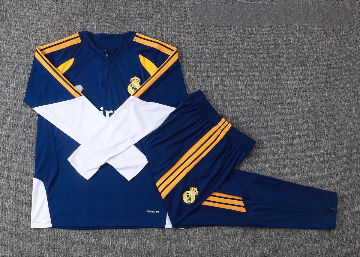 2026-27 Real Madrid Royal Blue Half Zip Training Suit Adults Or Children