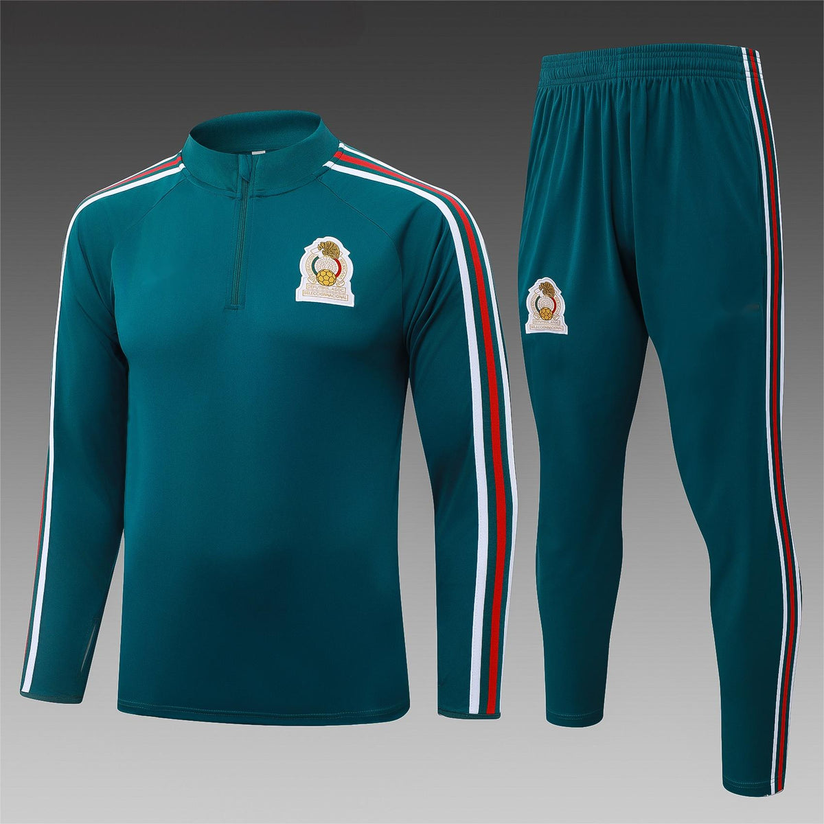 2026 Mexico Dark Green Half Zip Training Suit Adults Or Children