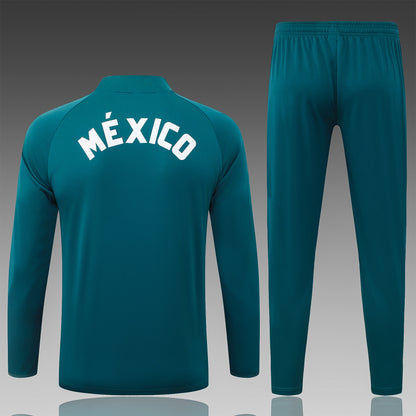 2026 Mexico Dark Green Half Zip Training Suit Adults Or Children