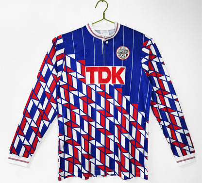 1989-90 Ajax Away Retro Long Sleeve S-2XL