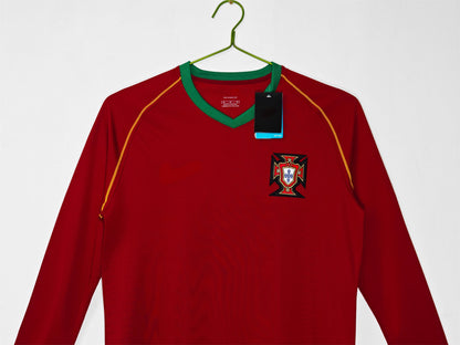 2006 Portugal Home Retro Long Sleeve S-2XL