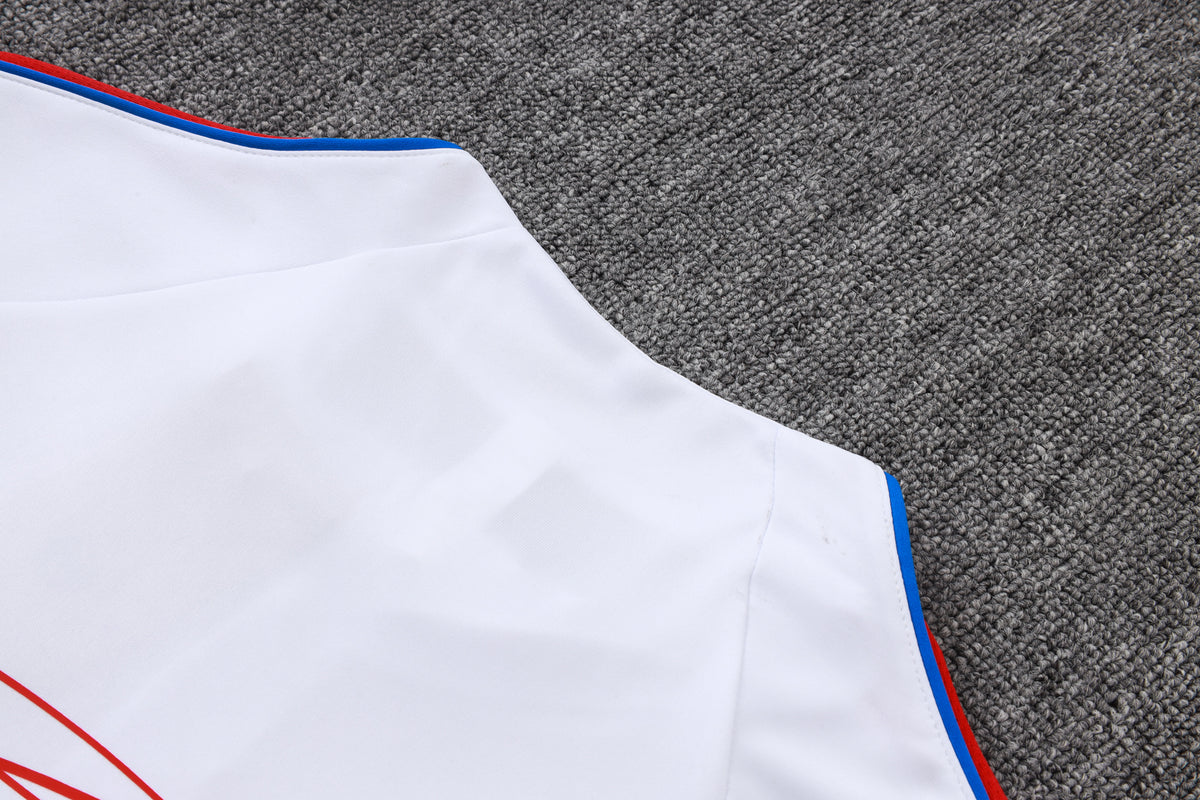 2026-27 Paris White Red Half Zip Training Suit Adults Or Children