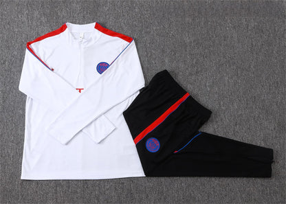 2026-27 Paris White Red Half Zip Training Suit Adults Or Children