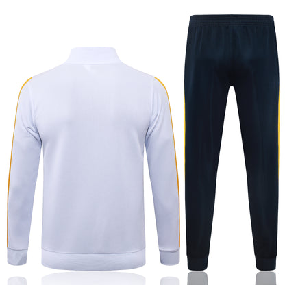 2026-27 Real Madrid White Yellow Sides Full Zip Training Suit Adults Or Children