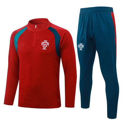 2026 Portugal Red Half Zip Training Suit Adults Or Children