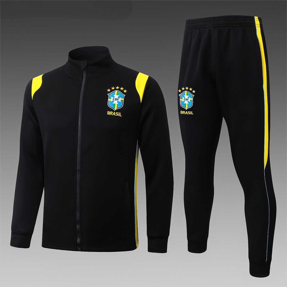2026 Brazil Black Full Zip Training Suit Adults Or Children