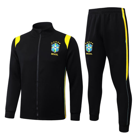 2026 Brazil Black Full Zip Training Suit Adults Or Children