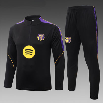2026-27 Barcelona Black Half Zip Training Suit Adults Or Children