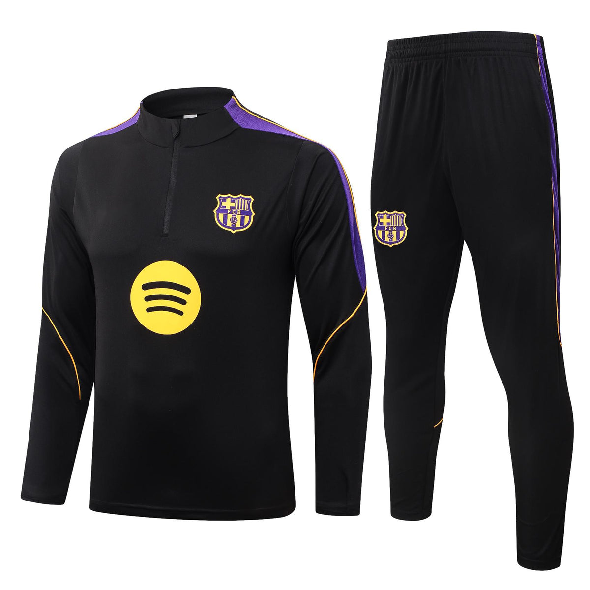 2026-27 Barcelona Black Half Zip Training Suit Adults Or Children