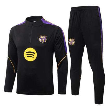 2026-27 Barcelona Black Half Zip Training Suit Adults Or Children