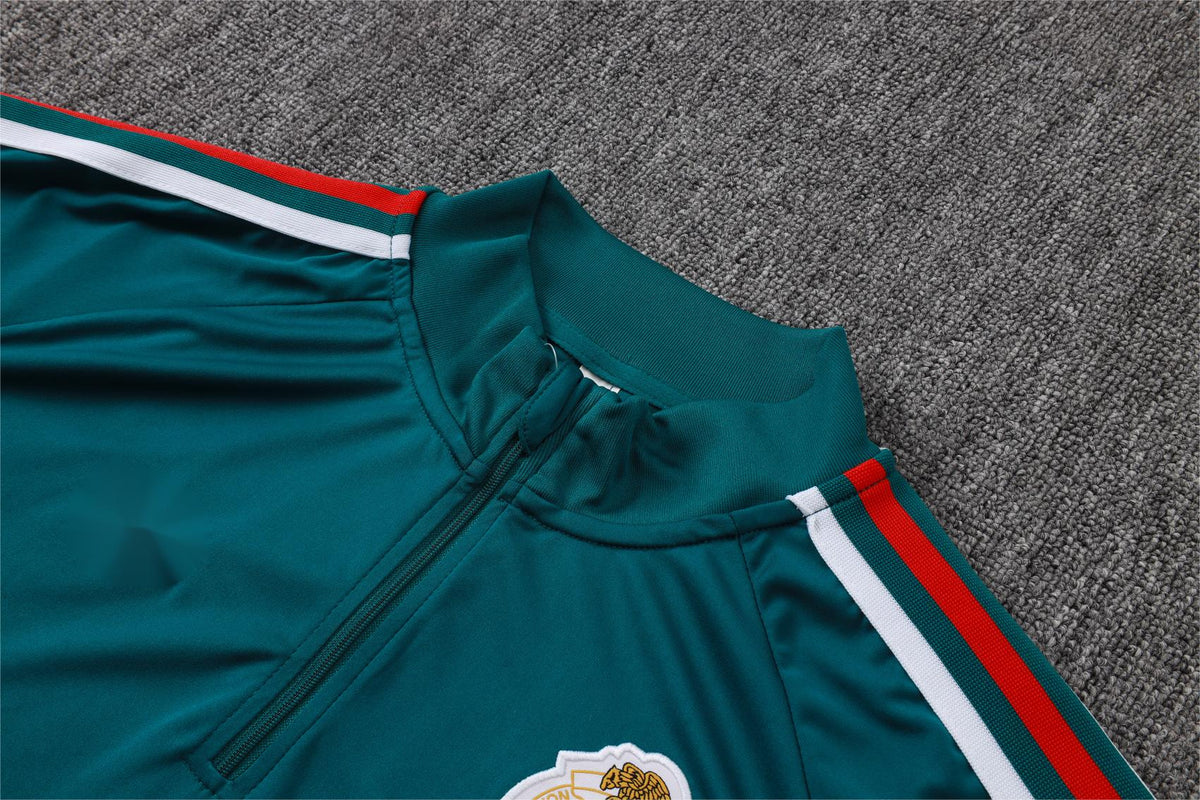 2026 Mexico Dark Green Half Zip Training Suit Adults Or Children