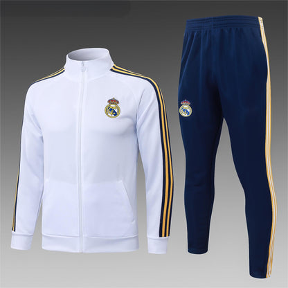 2026-27 Real Madrid White Clover Full Zip Training Suit Adults Or Children