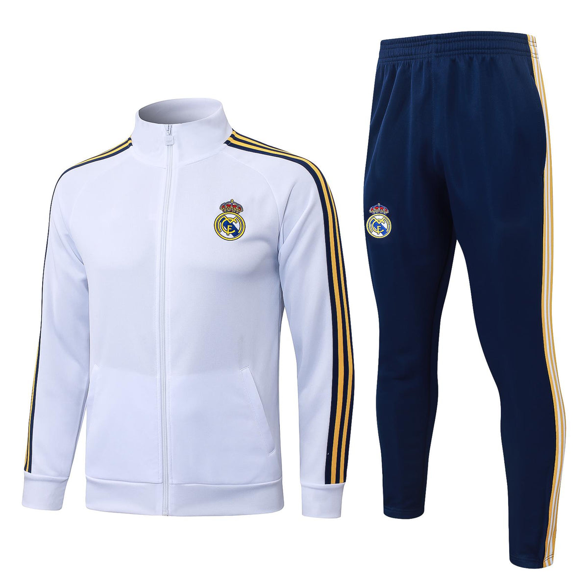 2026-27 Real Madrid White Clover Full Zip Training Suit Adults Or Children