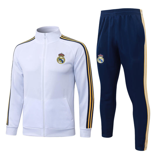 2026-27 Real Madrid White Clover Full Zip Training Suit Adults Or Children