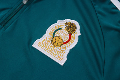 2026 Mexico Dark Green Half Zip Training Suit Adults Or Children