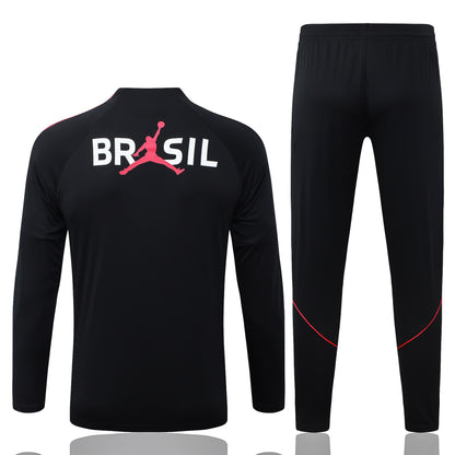 2026 Brazil Black Half Zip Training Suit Adults Or Children