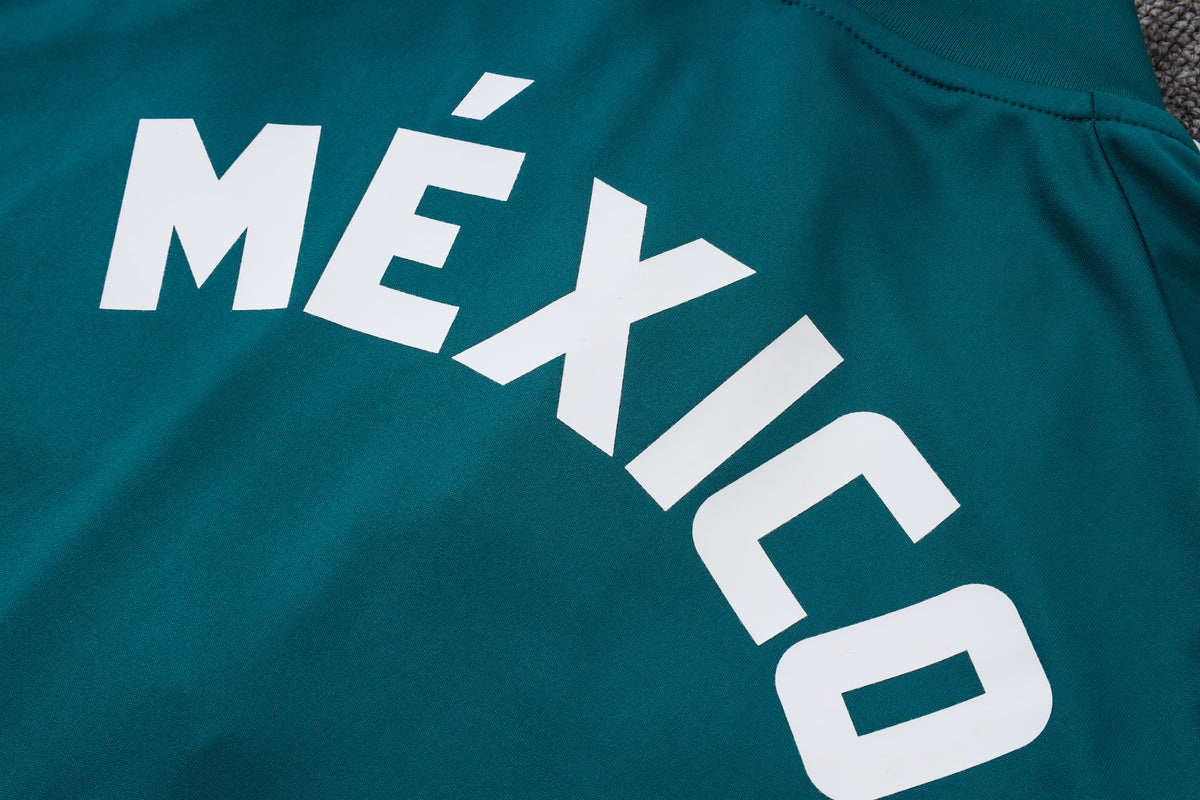 2026 Mexico Dark Green Half Zip Training Suit Adults Or Children