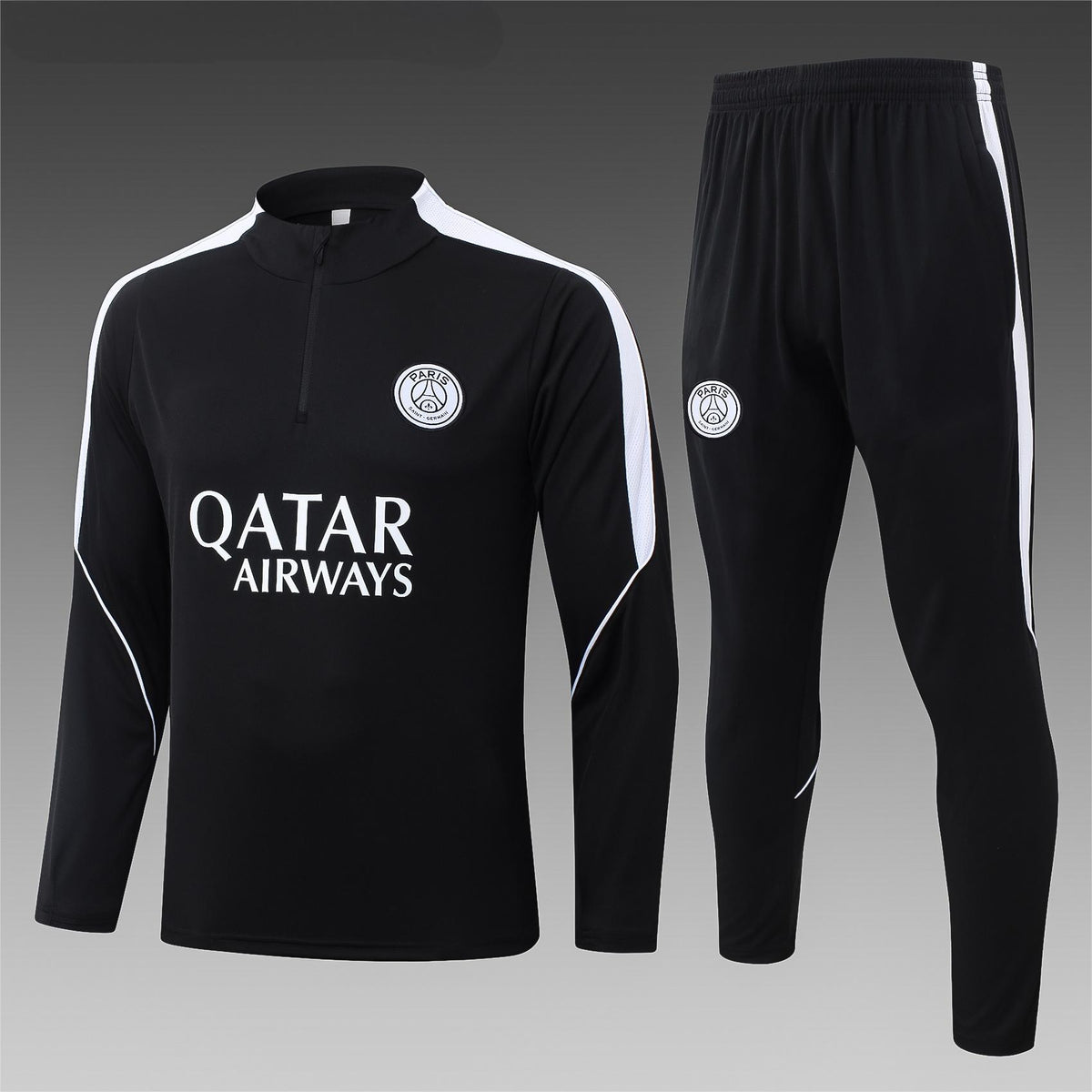 2026-27 Paris Black Half Zip Training Suit Adults Or Children