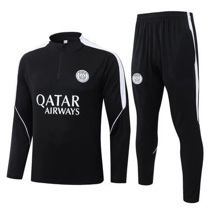 2026-27 Paris Black Half Zip Training Suit Adults Or Children