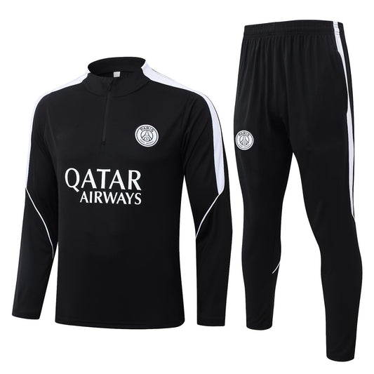 2026-27 Paris Black Half Zip Training Suit Adults Or Children