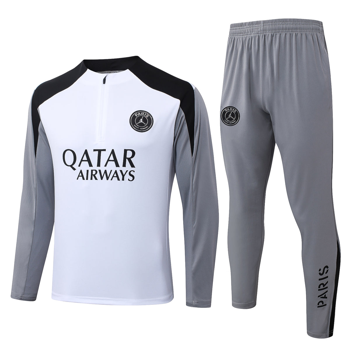 2026-27 Paris Jordan White Half Zip Training Suit Adults Or Children