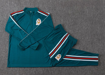 2026 Mexico Dark Green Half Zip Training Suit Adults Or Children