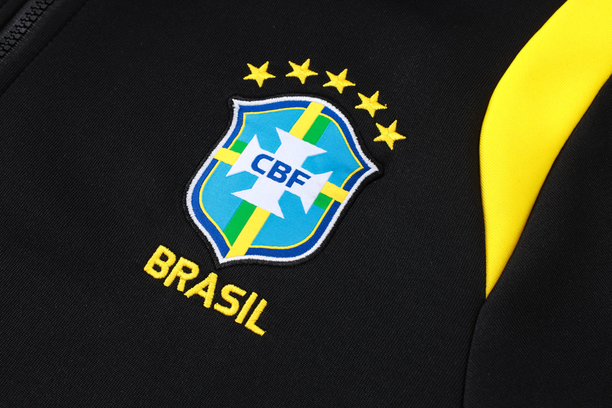 2026 Brazil Black Full Zip Training Suit Adults Or Children