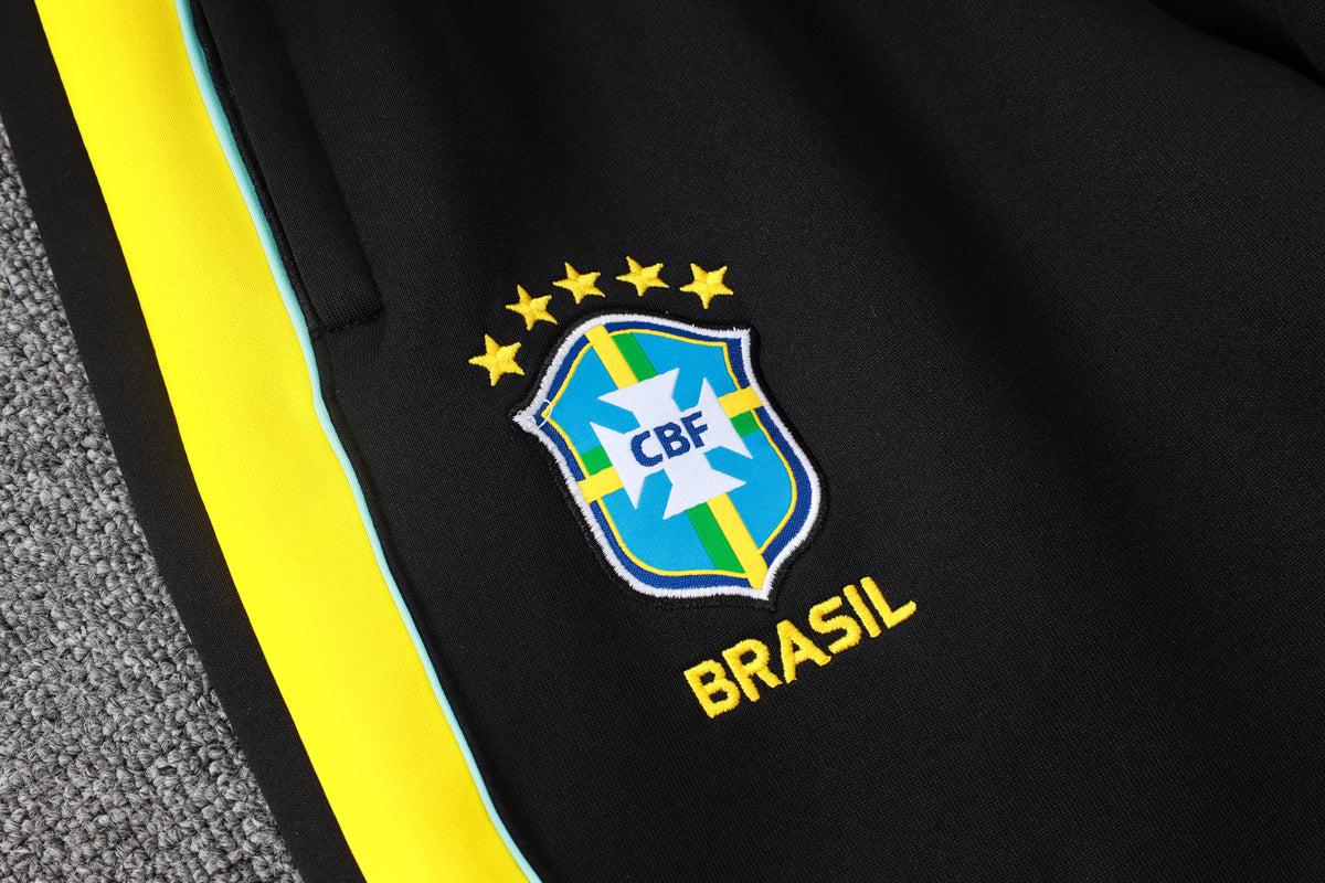 2026 Brazil Black Full Zip Training Suit Adults Or Children