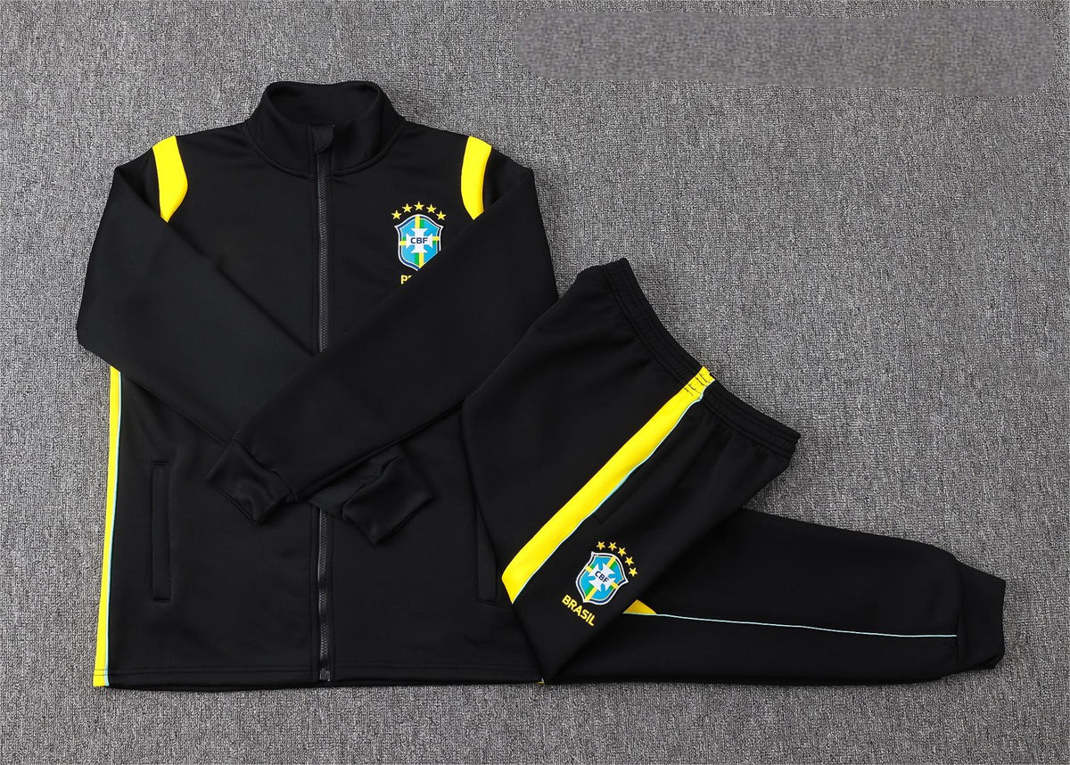 2026 Brazil Black Full Zip Training Suit Adults Or Children