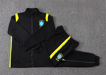 2026 Brazil Black Full Zip Training Suit Adults Or Children