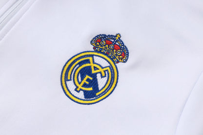 2026-27 Real Madrid White Yellow Sides Full Zip Training Suit Adults Or Children