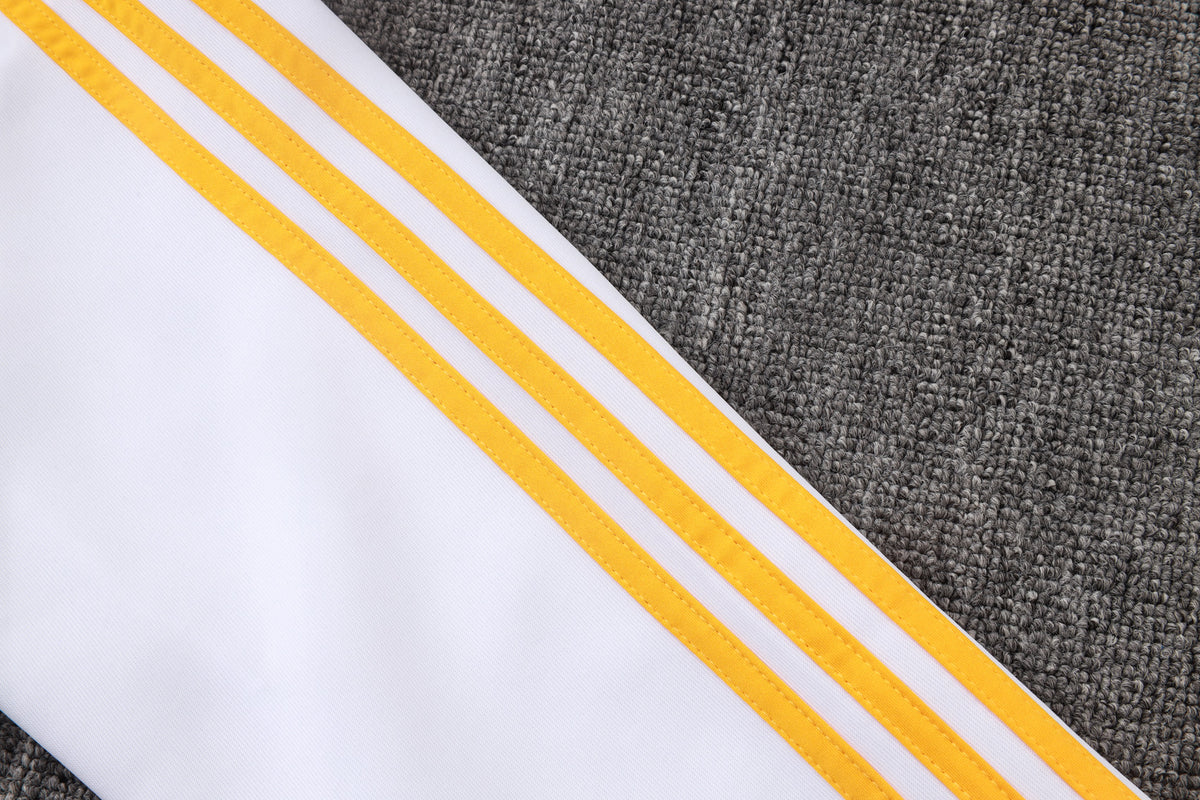 2026-27 Real Madrid White Yellow Sides Full Zip Training Suit Adults Or Children