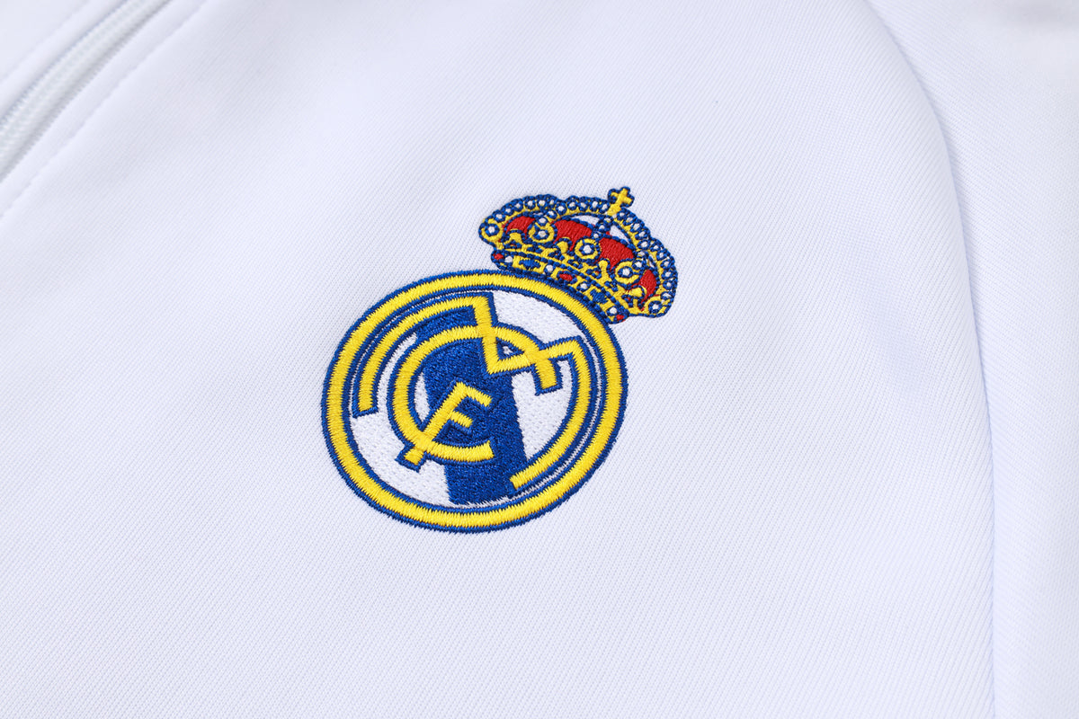 2026-27 Real Madrid White Clover Full Zip Training Suit Adults Or Children