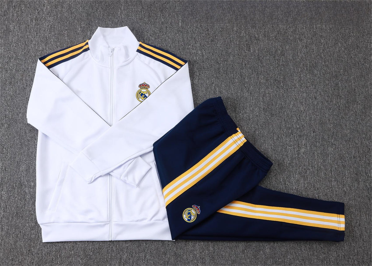 2026-27 Real Madrid White Clover Full Zip Training Suit Adults Or Children