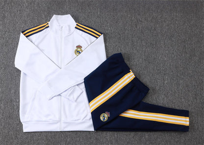 2026-27 Real Madrid White Clover Full Zip Training Suit Adults Or Children