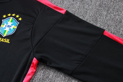 2026 Brazil Black Half Zip Training Suit Adults Or Children