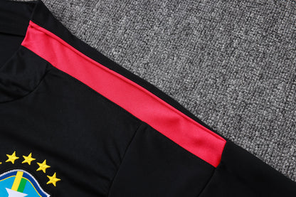 2026 Brazil Black Half Zip Training Suit Adults Or Children
