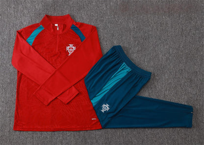 2026 Portugal Red Half Zip Training Suit Adults Or Children