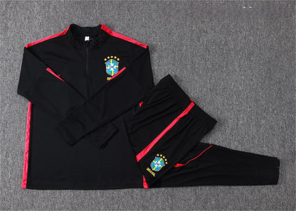 2026 Brazil Black Half Zip Training Suit Adults Or Children