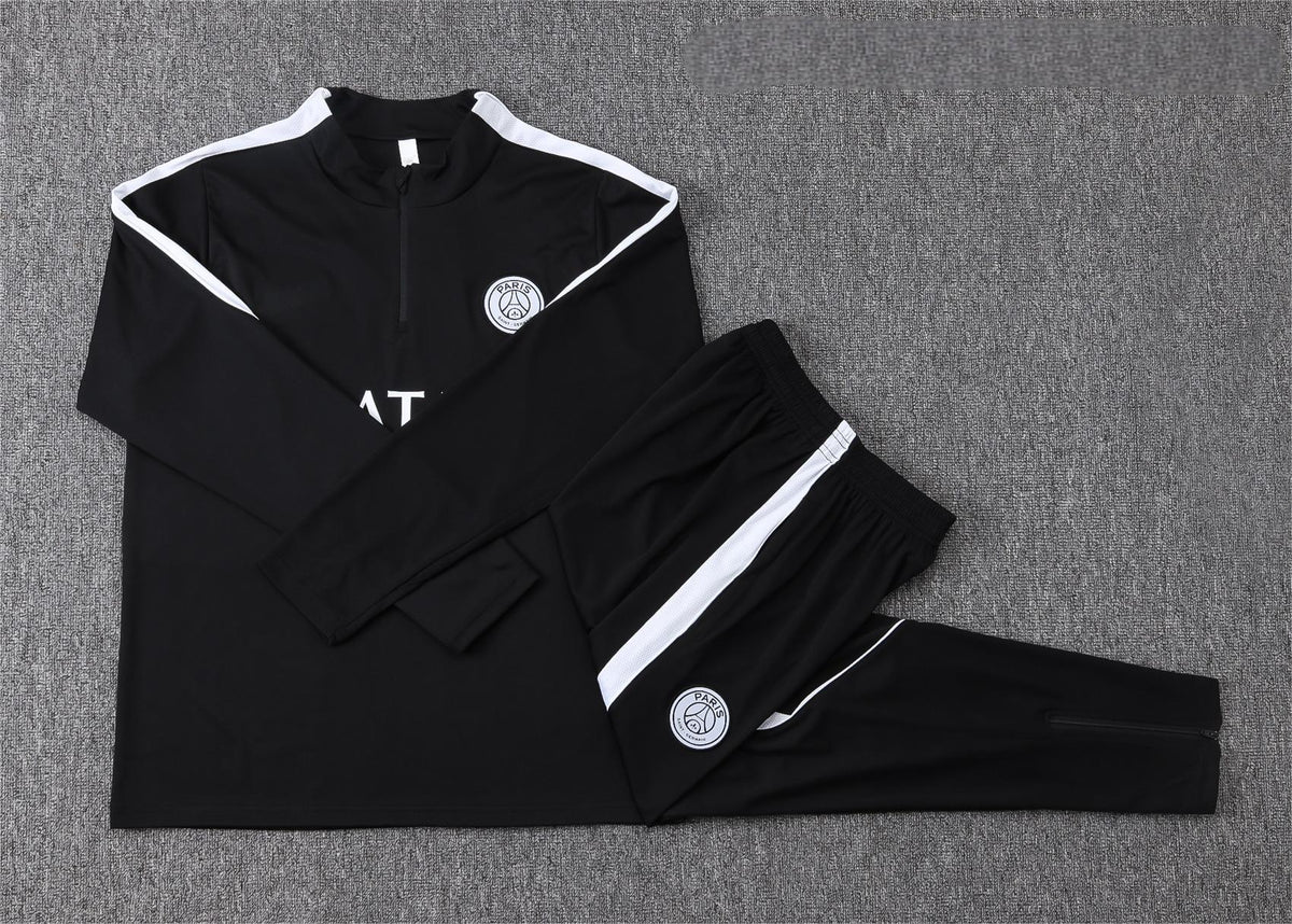 2026-27 Paris Black Half Zip Training Suit Adults Or Children