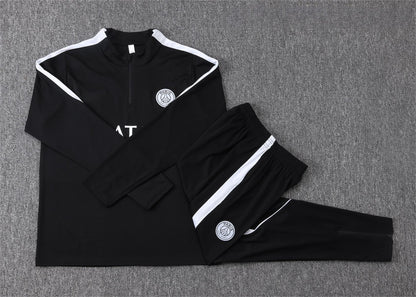 2026-27 Paris Black Half Zip Training Suit Adults Or Children