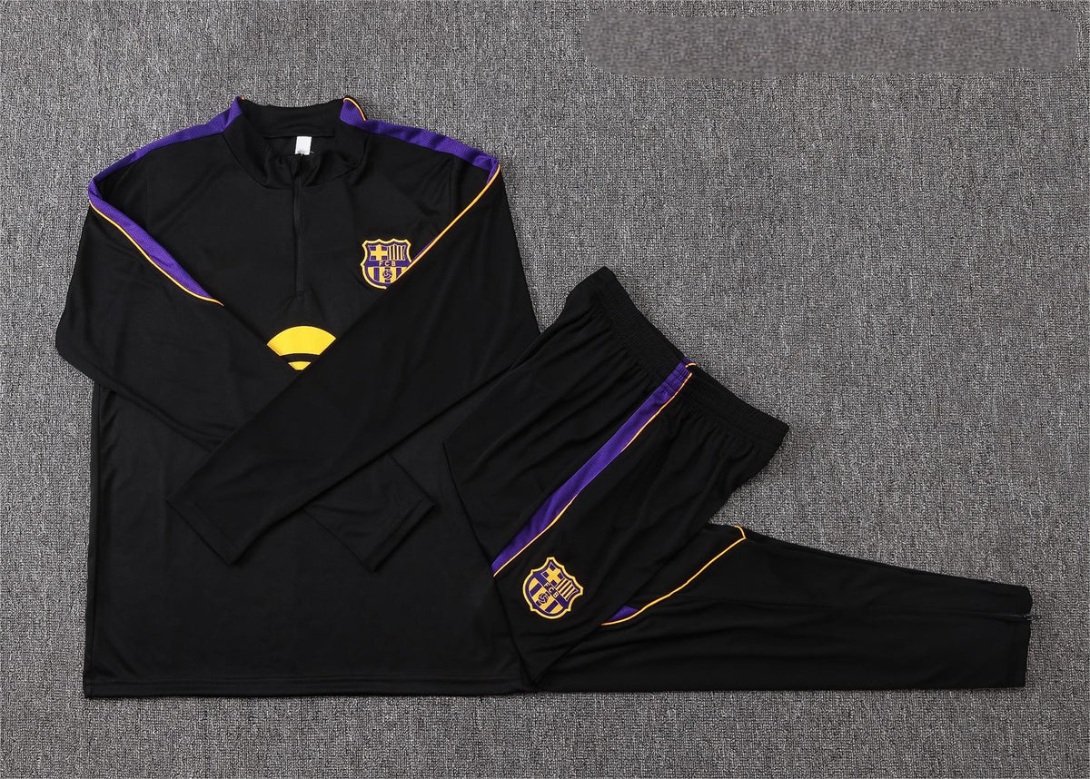 2026-27 Barcelona Black Half Zip Training Suit Adults Or Children