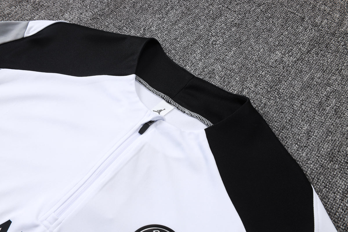 2026-27 Paris Jordan White Half Zip Training Suit Adults Or Children
