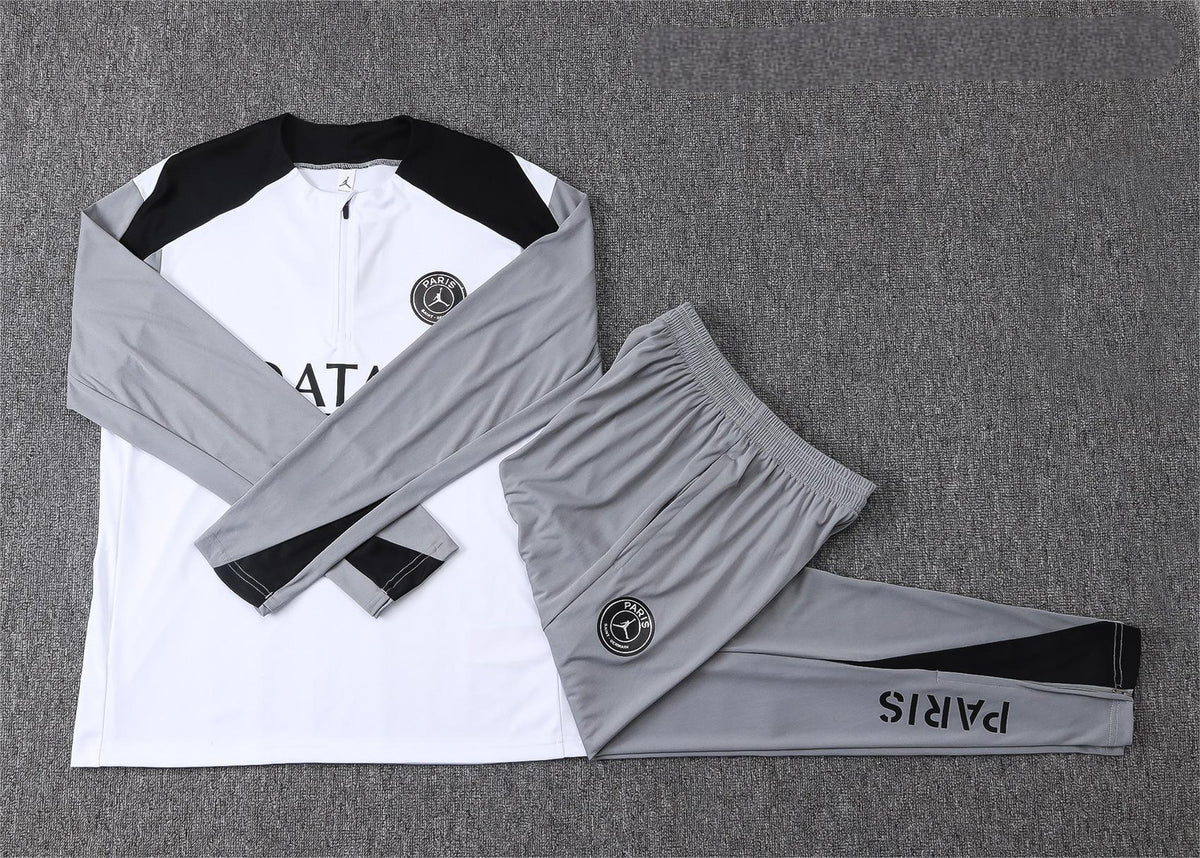 2026-27 Paris Jordan White Half Zip Training Suit Adults Or Children