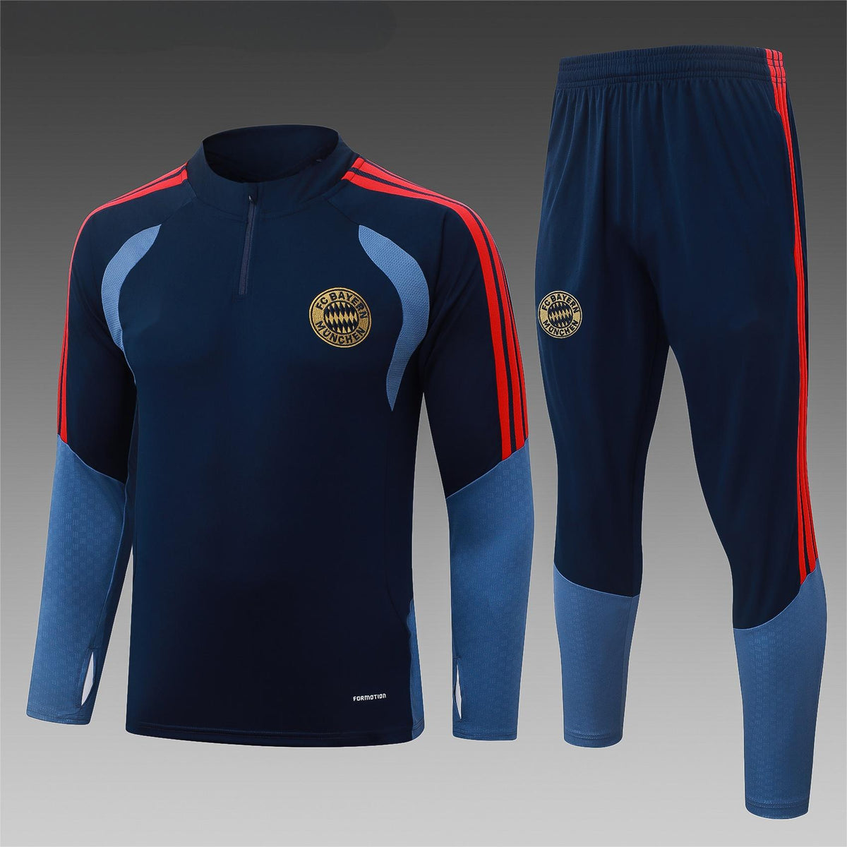2026-27 Bayern Munich Blue Half Zip Training Suit Adults Or Children