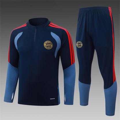 2026-27 Bayern Munich Blue Half Zip Training Suit Adults Or Children