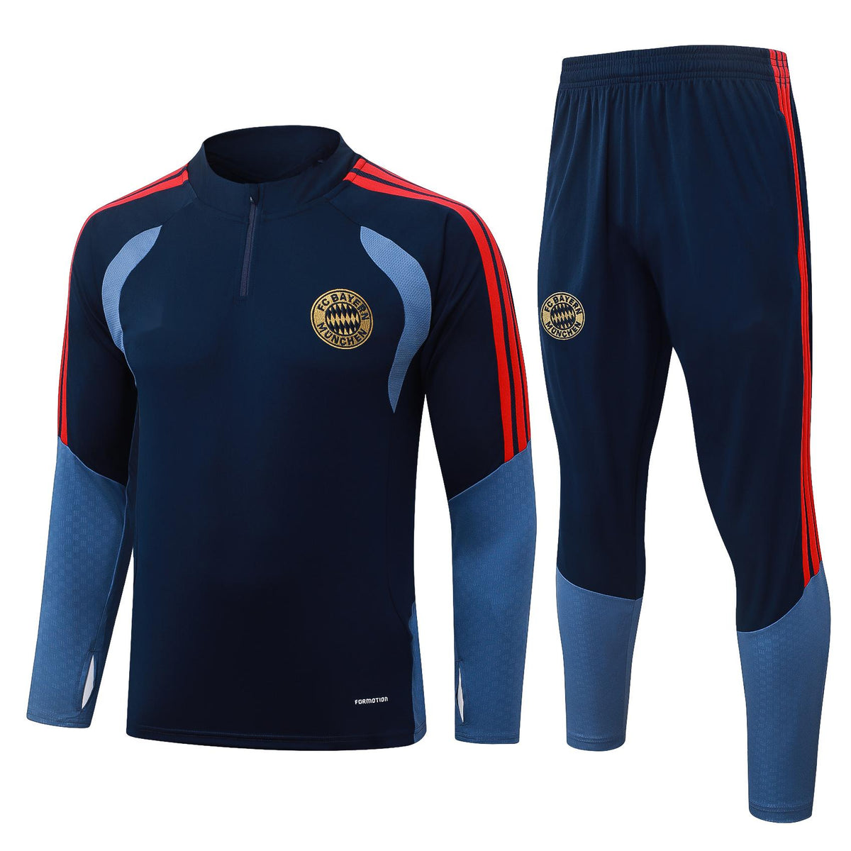 2026-27 Bayern Munich Blue Half Zip Training Suit Adults Or Children