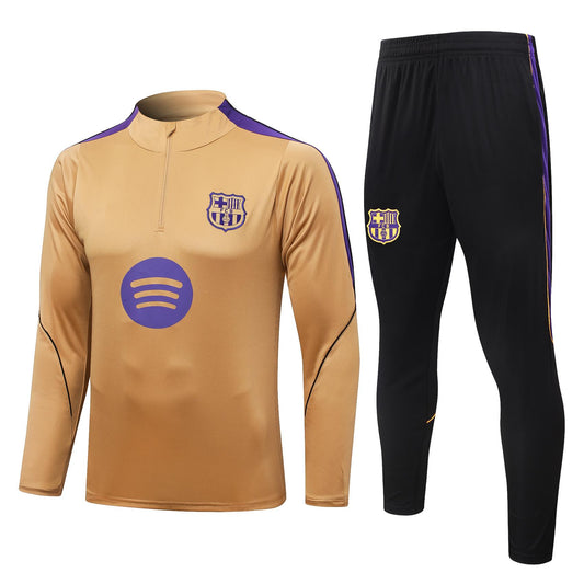 2026-27 Barcelona Mud Yellow Half Pull Training Suit Adults Or Children