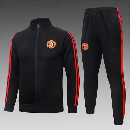 2026-27 Manchester United Black Red Sides Full Zip Training Suit Adults Or Children